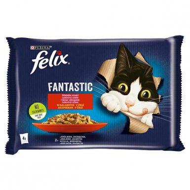 Felix Fantastic Wybór Mięs królik i jagnięcina w galaretce saszetka 4x85g