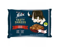 Felix Tasty Shreds saszetka dla kota w sosie wołowina z kurczakiem 4x80g