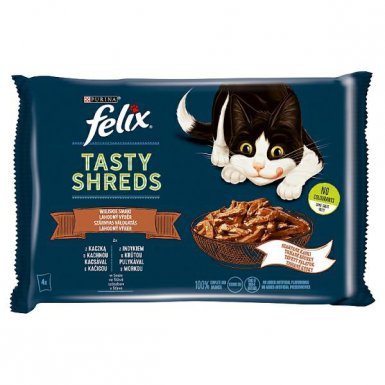 Felix Tasty Shreds saszetki dla kota w sosie kaczka z idykiem 4x80g