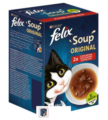 Felix Soup Original Wiejskie smaki z wołowiną, kurczakiem, jagnięciną 6x48g
