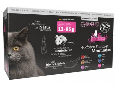 Catz Finefood Purrrr Multipack I monobiałkowa karma z 70% mięsa w bulionie dla kota saszetki 12x85g