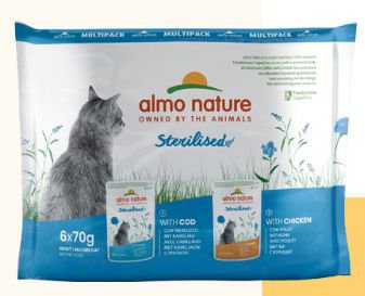 Almo Nature Holistic Sterilised Multipack saszetki dla kota 6x70g