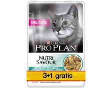 Purina Pro Plan Cat Delicate ryba oceaniczna w sosie saszetka 4x85g 3 + 1 gratis