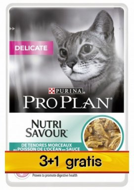 Purina Pro Plan Cat Delicate ryba oceaniczna w sosie saszetka 4x85g 3+1 gratis