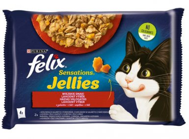 Felix Sensations Jellies Mięso saszetki 4x85g
