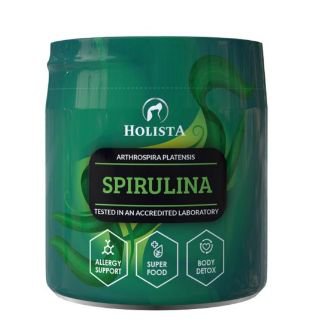 Holista Spirulina na skóre, źródło witamin, wzmacnia psy i koty 100g 