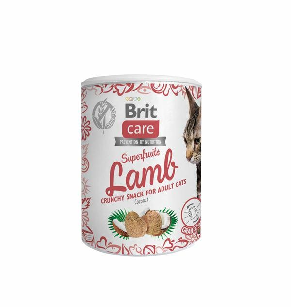 Brit Care Snack Superfruit Lamb bezzbożowy przysmak z jagnięciną dla dorosłego kota 100g