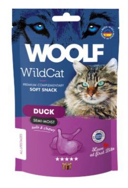 Woolf WildCat Soft Snack Duck to delikatne i soczyste przysmaki dla kotów z 70% kaczką 50g 