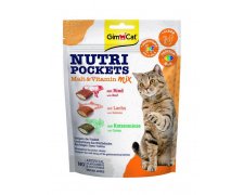 GimCat Nutri Pocket Malt & Vitamin Mix chrupiące poduszeczki wypełnione pysznym kremem 150g
