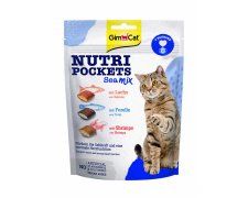 GimCat Nutri Pocket Sea Mix chrupiące poduszeczki wypełnione pysznym kremem z tauryną 150g