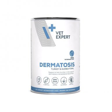 Vet Expert 4T Veterinary Diet Dermatosis indyk i perliczka puszka dla psa 400g