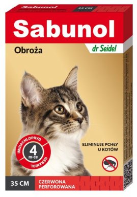 Sabunol Obroża przeciw pchłom dla kota czerwona 35cm