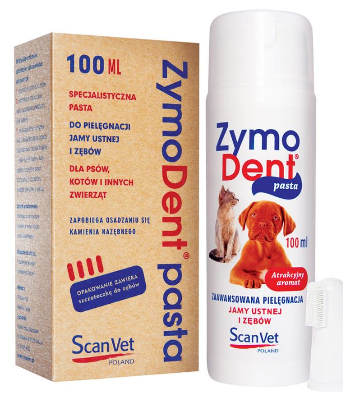 ScanVet ZymoDent Enzymatyczna pasta + czyścik do pielęgnacji jamy ustnej i zębów dla zwierząt 100ml