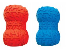 Nerf gumowa bombka zabawka piszcząca dla psa z bieżnikiem L 6,5 x 6,5 x 10 cm