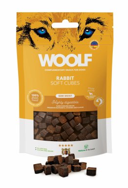 Woolf Soft Cubes Rabbit Monoproteinowe przysmaki dla psa o smaku królika 100g