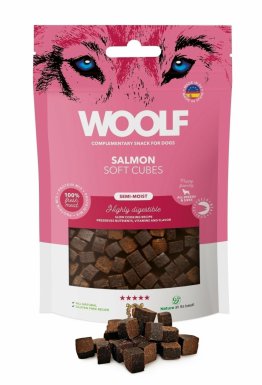 Woolf Soft Cubes Salmon Monoproteinowe przysmaki dla psa o smaku łososia 100g