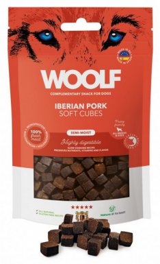 Woolf Soft Cubes Iberian Pork Monoproteinowe przysmaki dla psa o smaku wieprzowiny 100g