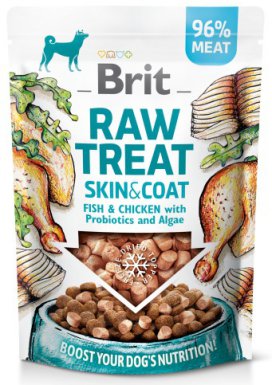 Brit Raw Treat Dog Skin & Coat Fish & Chicken Liofilizowane smakołyki ze świeżą rybą i kurczakiem 40g