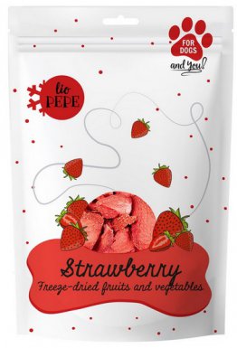 Paka Zwierzaka Lio PEPE Przysmak Strawberry kruche, smakowite kawałki owoców truskawki dla psa 20g