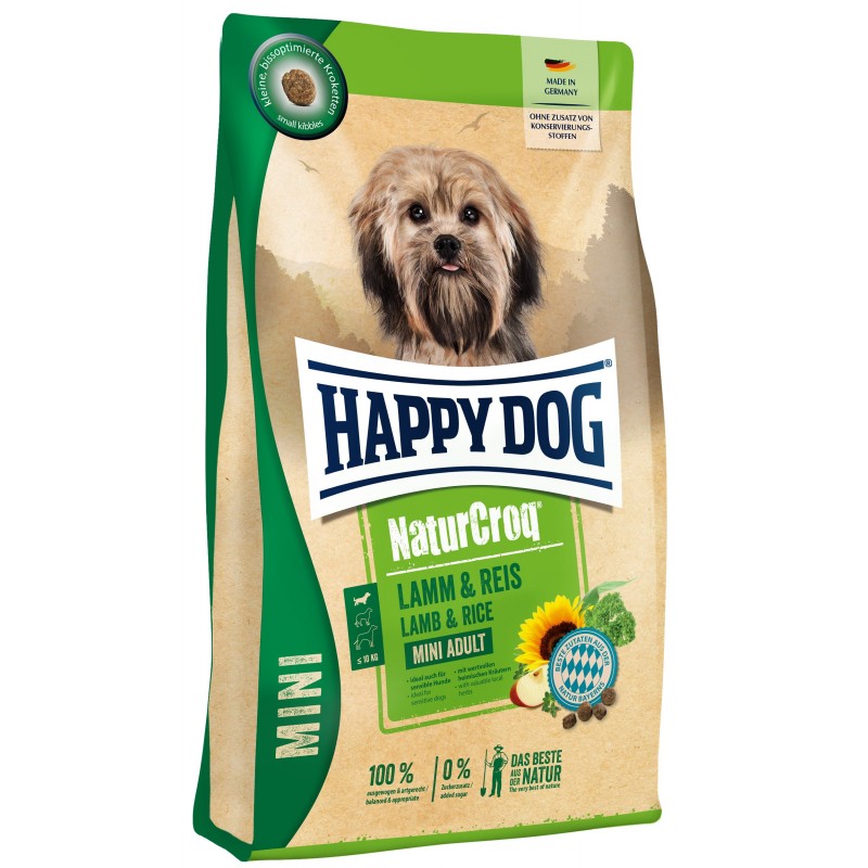 Happy Dog NaturCroq Mini Lamm & Reis Naturalna karma z lekkostrawną jagnięciną i ryżem dla małych dorosłych psów