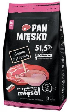 Pan Mięsko Karma sucha dla szczeniąt cielęcina i przepiórka chrupki XS