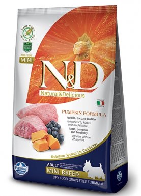 Farmina N&D Grain Free Pumpkin Adult Mini Lamb & blueberry bezzbożowa karma dla psów