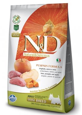 Farmina N&D Grain Free Pumpkin Adult Mini Boar & Apple bezzbożowa karma dla psów