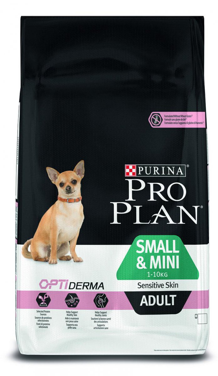 Purina Pro Plan Adult Small & Mini OptiDerma Sensitive Skin dla małych psów z łososiem na poprawę kondycji skóry