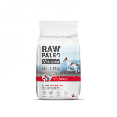 Raw Paleo Ultra Beef Adult Mini Size monobiałkowa karma dla dorosłych małych psów z wołowiną 2kg