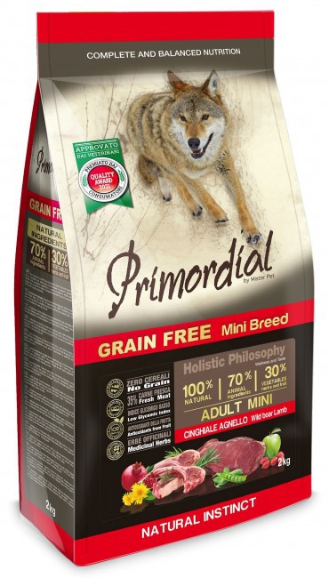 Primordial Dog Grain Free Mini Adult Wild Boar & Lamb bezbożowa karma dla małych ras dziczyzna i jagnięciną