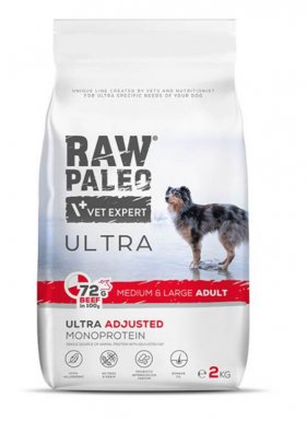 Raw Paleo Ultra Dog Adult Medium & Large beef karma z wołowiną dla dorosłych psów