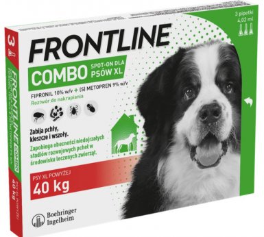 Frontiline Combo Spot -On Pies XL powyżej 40kg pipeta 3x 4,02ml