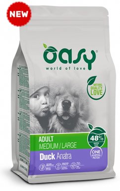 Oasy One Animal Protein Dry Monobiałkowa Karma dla psów dorosłych ras średnich z kaczką