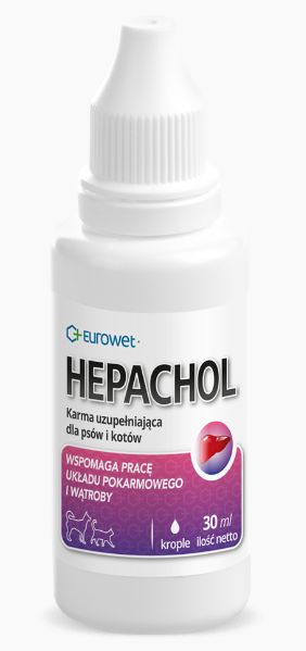 Eurowet Hepachol ułatwia funkcjonowanie wątroby 30ml
