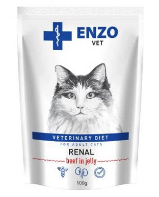 Enzo Vet Renal karma na problemy z nerkami z wolowiną w galarecie dla kota 100g