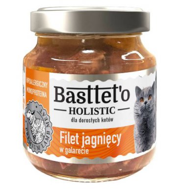 Bastteto Holistic bezzbożowy i monoproteinowy filet z jagnięcy 75% w galarecie dla kotów 130g