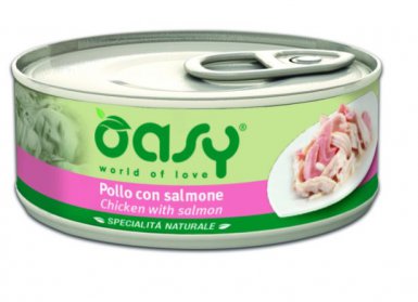 Oasy Natural Range Cat Adult Kurczak z łososiem 50% naturalnego mięsa w galaretce 150g