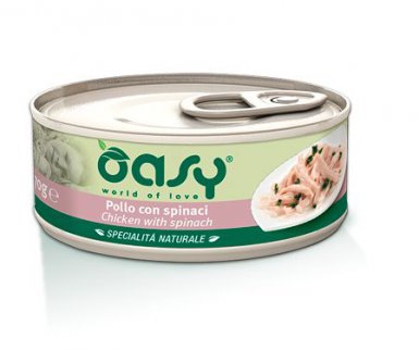 Oasy Natury Cat Adult Kurczak ze szpinakiem 50% naturalnego mięsa w galaretce 150g