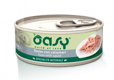 Oasy Natural Range Cat Adult Tuńczyk z kalmarami 50% naturalnego mięsa w galaretce 150g