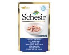 Schesir Karma mokra gotowana na parze w galarecie dla kotów saszetka 50g bez sztucznych barwników i konserwantów