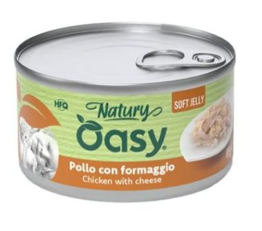 Oasy Natury Cat Adult Kurczak z serem 50% naturalnego mięsa w galaretce 85g