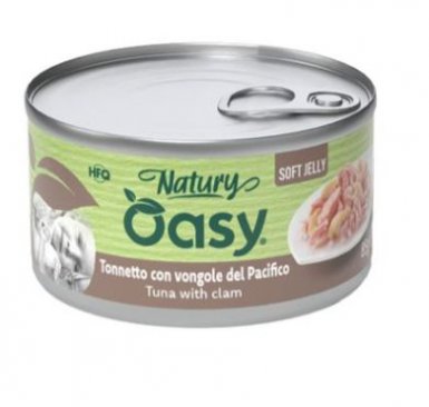 Oasy Natury Cat Adult Tuńczyk z małżami 50% naturalnego mięsa w galaretce 85g