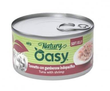 Oasy Natury Cat Adult Tuńczyk z krewetkami 50% naturalnego mięsa w galaretce 85g