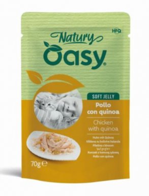 Oasy Natury kurczak z komosą ryżową naturalna mokra karma w delikatnej galaretce saszetka 70g