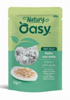 Oasy Natury kurczak z jabłkiem naturalna mokra karma w delikatnej galaretce saszetka 85g