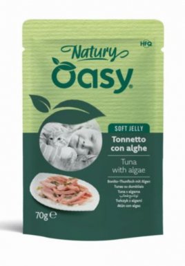 Oasy Natury tuńczyk z algami naturalna mokra karma w delikatnej galaretce saszetka 85g