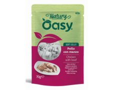 Oasy Natury Range Cat Adult Kurczak z wołowiną 50% mięsa karma w delikatnej galaretce 85g