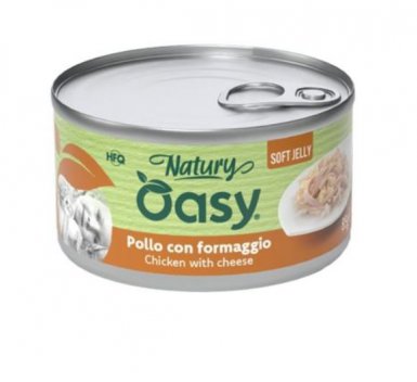 Oasy Natury Cat Adult Kurczak z serem 50% naturalnego mięsa w galaretce 150g