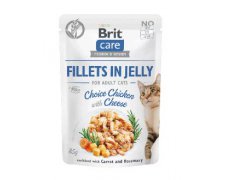 Brit Care Fillets in Jelly Choice Chicken With Cheese Kurczak z serem saszetka dla kota 85g