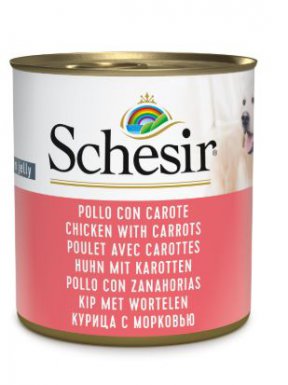 Schesir karma mokra dla psa z kurczakiem i marchewką w galarecie 285g